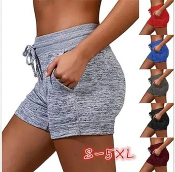  Нови гащи за външната търговия, бързо съхнещи Панталони За Йога, спортни ластични дантелени къси панталони с талия, популярни женски шорти
