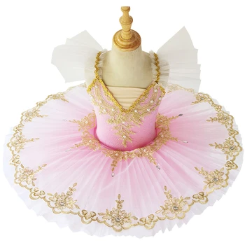  Нова детска професионална балетна пола-пакет за момичета и жени, балетное рокля-пакетче синьо, бяло, розово на цвят