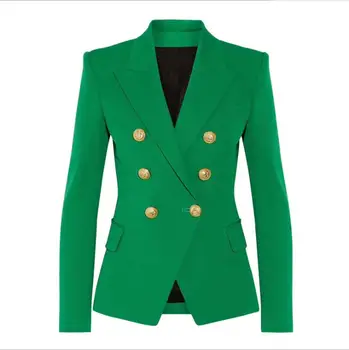  дамски европейската и американската облекло 2021 зима нов стил Дълъг ръкав цвете двубортное Модно зелено палто