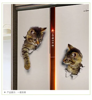  Креативен Котка Триизмерен Стикер За Стена, Декоративни Стикер Персонализирани Хладилник Лаптоп Тоалетна Стикер