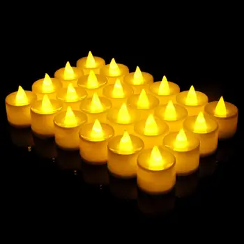  24ШТ Безвредни Led Свещ Лампа Пъстри Свещи На Батерии Свещ Светлина Беспламенный Чай Светлина Вечерни Декорация на Дома