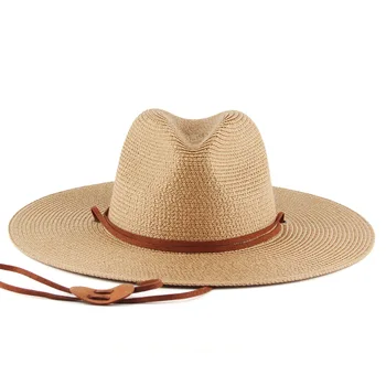  Мъжка шапка, шапка за жени, дамски шапки от слънцето, със защита от ултравиолетови лъчи, слама Модни плажната луксозна риболовна шапка с широка периферия, безплатна доставка