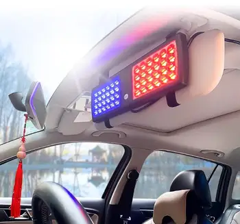  48 LED Автомобилно огледало за суета, козирка, стробоскопическая сигнална лампа, аварийно осветление, полицейска светкавица сигурността на запалката с ключ