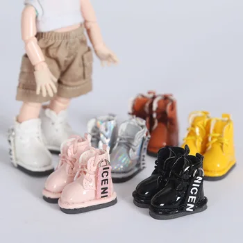  Нов 16 см BJD Ob11 стоп-моушън Обувки, Кожени Ботуши Лазерна Лъскави Обувки 1/12 Кукли GSC PD9 Моли Универсален Аксесоар Играчки