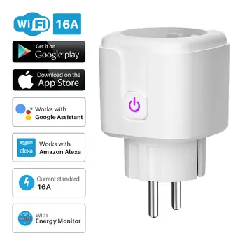  Wi Fi Изход EU 16A Power Monitor Функцията за синхронизиране на Hristo SmartLife APP Control Работи с Алекса Google Assistant Yandex