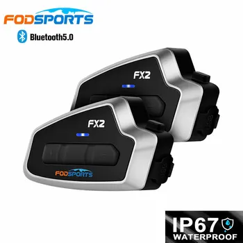  Fodsports FX2 Интерком Мотоциклет Шлем Bluetooth Слушалка за 3 Състезатели Водоустойчив IP67 Домофони BT5.0 Intercomunicador Мото