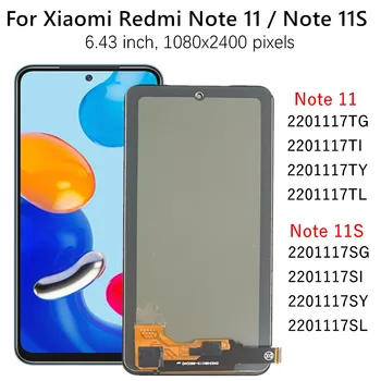  За Xiaomi Redmi Note 11 2201117TG LCD дисплей Note11 Сензорен екран Дигитайзер За Redmi Note 11S 4G 2201117TG LCD дисплей