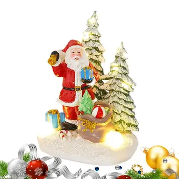  Коледен Тенис На Декор С Подсветка, Музикален Led Коледна Маса От Смола, Декорации С Коледа, Санта Клаус, Бижута, Знак За Дома