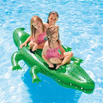  Воден Хамак Плаващ Легло С Дръжка Във формата на Крокодил Надуваем Матрак За Плуване Пръстен За Плуване Басейн Вечерни Играчки Водни Спортове