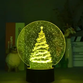  Акрилна 3d лампа Снежна сцена дърво Дървета Светлини, Висящи Led нощна светлина За Коледната Украса като Детска Подарък За Рожден Ден