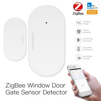  Aubess Умен Вратата сензор ZigBee Детектори за отваряне/затваряне на вратата Сигнал за включване/сот С Алекса Google Home eWeLink