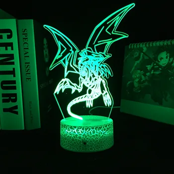  Аниме 3D Светлина Yu Gi Oh Синеока Бял Дракон за Украса на Детска Спални лека нощ Манга Подарък Led Настолна Лампа за Директна Доставка на
