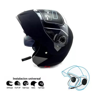  Мотоциклет Шлем с двойна Козирка, Модулни Окачени Bluetooth-съвместими Каска, Състезателни Каски за Мотокрос, Точков Етикет ECE Moto Casco