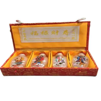  Китайската Уникална Стара Пекин картина Нюхательная Табакерка Отвътре е изрисувана Четири Комбинации от Символи на Модела