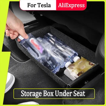  За Tesla Model Y Кутия За Съхранение Под Седалката, Авто Органайзер За Боклук, Калъф, Притежателят На Кутия За Tesla Model Y, Аксесоари 2021/2022