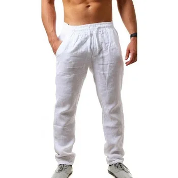  Мъжки Ежедневни Панталони Джоба На Дантела-Със Средна Талия Свободни Мъжки Обикновена Прави Панталони Пълна Дължина