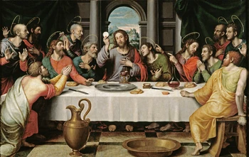  ДОБРО качество -ТОП оригиналната печат изкуство # Христианизм Исус Христос на Тайната вечеря картини НА ПЛАТНО-living room home art