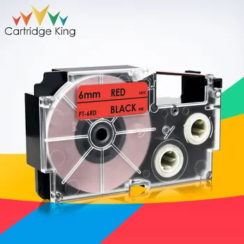  Съвместим за Casio XR-6RD Дек Labeller Черна лента на червено 6 мм * 8 м Замени Casio KL-60 KL-120 KL-HD1 KL-P350W Этикетировщик