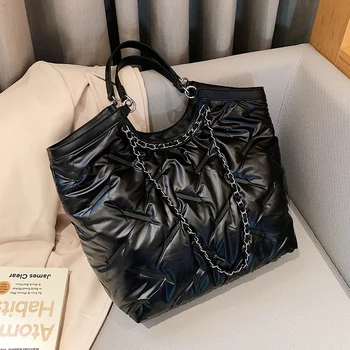 Чанта за почивка с Голям капацитет 2022, Есенно-зимна Нова Дамска чанта, Модерен Работна Чанта на рамото, чанта-тоут, яке с памучна подплата, Чанта