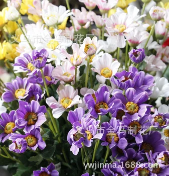 1бр дейзи Изкуствени цветя за цветя аранжировки и аксесоари за декорация на дома сватбени партита фалшиви цветя