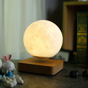  Магнитна Левитация Лунна Лампа Креативна 3D Въртящата Луната Плаващ Лампа Led нощна светлина Домашен Подарък Празнична Украса на Работния Плот Светлина