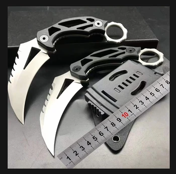  Нокът фиксиран нож 9CR18 Острието G10 дръжка открит къмпинг, лов Тактически оцеляване джобни плодови Ножове EDC ръчни инструменти K обвивка