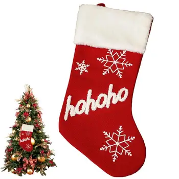  Коледен Отглеждане На Коледни Чорапи На Червени Подаръчни Пакети С Бонбони Сладък Коледен Отглеждане Манто Окачени Чорапи Вечерни Подаръци За
