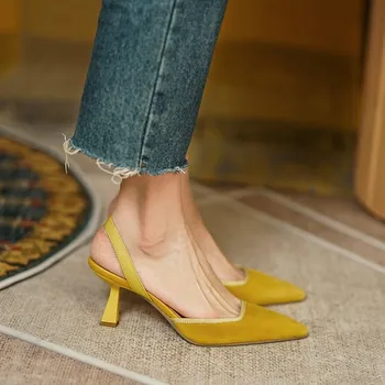  TOPHQWS ретро елегантни високи токчета, сандали жени 2022 нов остър нос луксозни маркови обувки на токчета женски помпи мода сандали