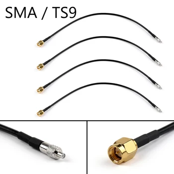  Artudatech 4ШТ Включете SMA Plug за TS9 Женски Конектор RG174 25 см Комуникационен Конектор