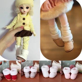  D04-A134 детска играчка ръчна изработка 1/6 1/4 1/8 1/3 OB24 IMDA2.6 Кукла BJD/SD Аксесоари за кукли зимни ботуши с маншети 1 бр.