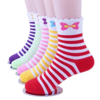  5 двойки/лот, Чорапи за малки момичета, детски чорапи с герои от анимационни филми, есенни и зимни детски чорапи, Дишащи памучни детски чорапи от 1 до 12 години