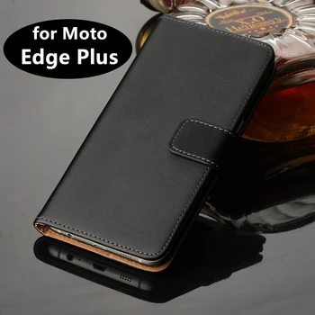  Премиум Кожен Флип Калъф Луксозен калъф-портфейл за Motorola Moto Edge edge Plus + държач за карти, кобур, калъф за телефон GG