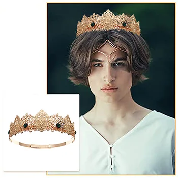  Нова Регулируема Royal Crown Вечерни Бал В Бароков Стил, Украса За Коса, Ретро Сплав Скъпоценни Камъни Материал