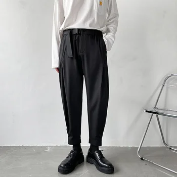  Мъжки панталони, Гамаши Обикновена Сгъстено Малки Крачета Свободни Ежедневни панталони с ципове Приливна Сегашната Спортна мода Цена