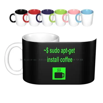  Linux Sudo Apt - Get Инсталирате Кафе Керамични Чаши Чаши за Кафе Чаша За Чай С Мляко Linux е С отворен код Sudo Командния Ред на Повикващия Кафе Debia