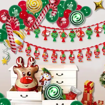  Коледен Флаг Забавни Коледни Декорации За Дома Венец Дядо Коледа Навидад Натальное Коледна Украса Noel 2023 Нова Година