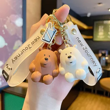  Карикатура седнала мечка ханьхан ключодържател панда креативна окото червена автомобилна чанта за аксесоари подвесное пръстен подарък бижута деца