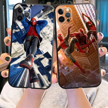  Калъф За телефон Marvel Spider Man за iPhone 11 13 12 Pro Max 12 13 Mini X XR XS MAX SE 2020 г. 5 6 6s 7 8 Plus Celular Funda Мек