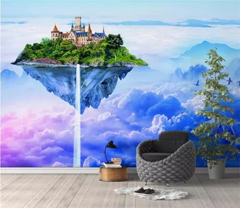  Потребителски 3D фото тапет фентъзи въздушен замък спалня фон на стената детска спалня хол фреска, фон на стената