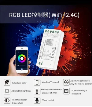  WiFi + 2,4 G Led Контролер RGB Smart Music APP Гласово Управление За Гмуркане Потопяеми Басейна Нощна Лампа Прожектор
