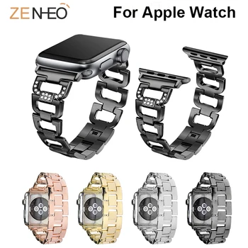  Модерен каишка за часовник с кристали За Apple Watch, Метална Каишка-гривна За iWatch Series 4 3 2 1, 44 мм, 40 мм, 38 мм 42 мм, въжета