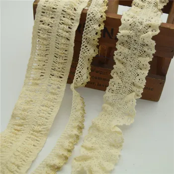  100 ярда Дантела Покрития Участък от Еластичен Памук за Плетене на една Кука Сватба Лента Облекла Craft