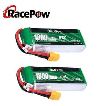  RacePow RC LiPo Батерия 11.1v В 1800 ма 3 S 25C с жак XT60 3 клетки За Vortex Колата RC Лодка Квадрокоптер Хеликоптер Самолет 2 бр