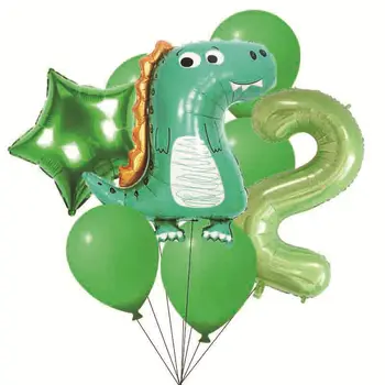  8шт 40-инчов Сладък Динозавър Набор от Балон с Хелий Рожден Ден Номер Набор от Вечерни Детски Сватбени и Юбилейни Бижута Вечерни Аксесоари
