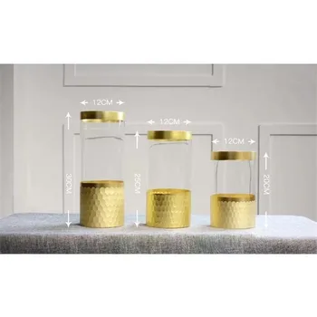  Europese Kristallen Glazen Populaire Glas Kristal Cups Gold Hexagon Mozaïek Metalen Creatieve Thuis Vase Terrarium Vasos