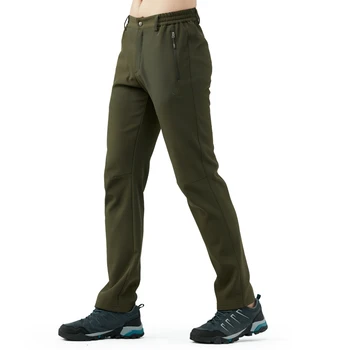  Есенно-Зимни Туристически Панталони за Мъже Dr. Зелени Панталони-карго Softshell Минерални Ветроупорен Панталон OutdoorThick