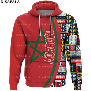  Мароко Емблема на Страната на Националния флаг на Испания Стил 3D Пълен Принт Hoody Мъжки Дамски Връхни Дрехи Пуловер с цип Hoody Унисекс-12