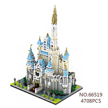  Създайте строителни ТУХЛИ Горещ световно известен град Весела Държава микро diamond блок приказен Замък модел на колекция от играчки nanobrick