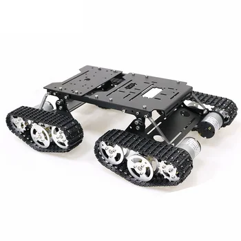  Умен Амортисьор Робот Tank Шаси на 4WD Танк Амортизирующий Комплект от Шасито на Автомобила Рама от алуминиеви Сплави за Arduino TS-400DIY