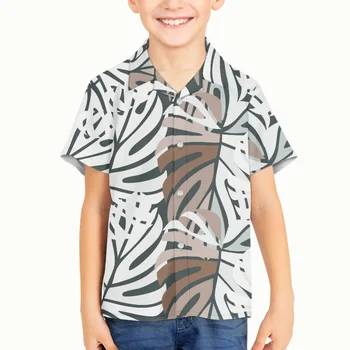  Тропически Модел От Листа от Живовляк За Деца, лятно хавайско Тениска За Момчета, 3d Плажната Негабаритная Забавно Облекло, Модни Дрехи С Къс Ръкав